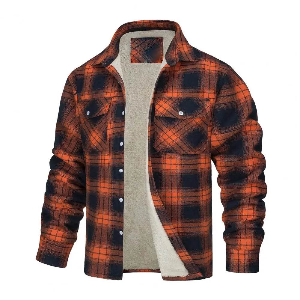 Buy Center Men’s Thick Plush Plaid Jacket - Warm Casual Winter Coat - Buy Center UK
