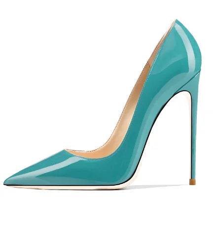 Buy Center Women's Patent Pointed Toe Slip-On Pumps - 12cm Heels - Buy Center UK