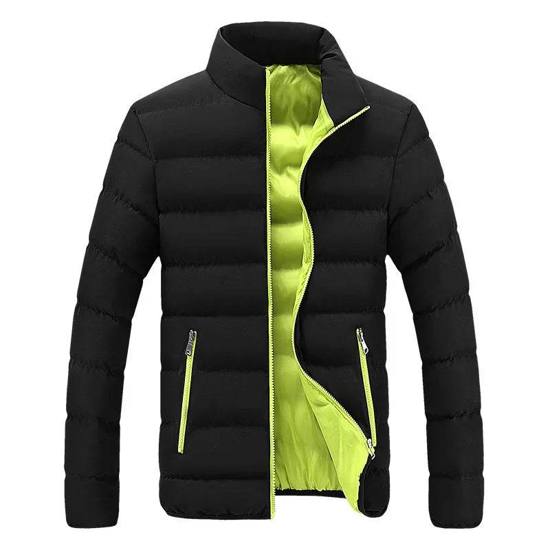 2024 Men's Black Cotton Padded Jacket - Warm & Casual Sportswear - Buy Center UK
