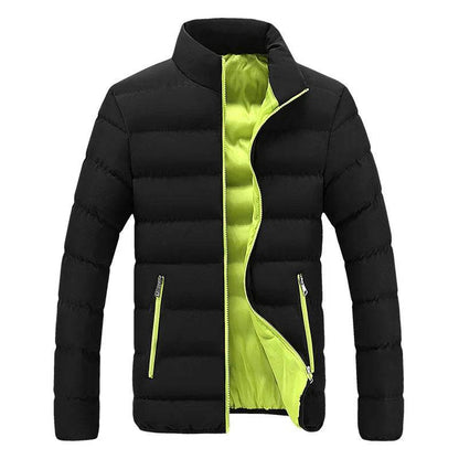 2024 Men's Black Cotton Padded Jacket - Warm & Casual Sportswear - Buy Center UK