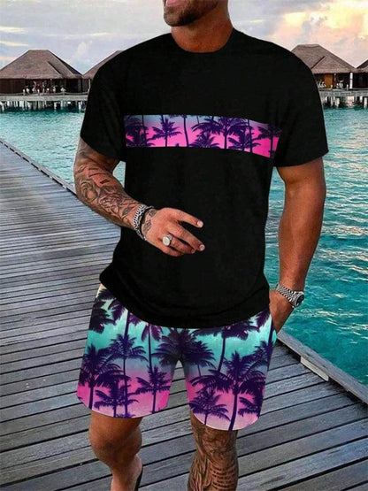 Buy Center Men's Hawaiian Coconut Print Suit - Trendy Summer Outfit - Buy Center UK