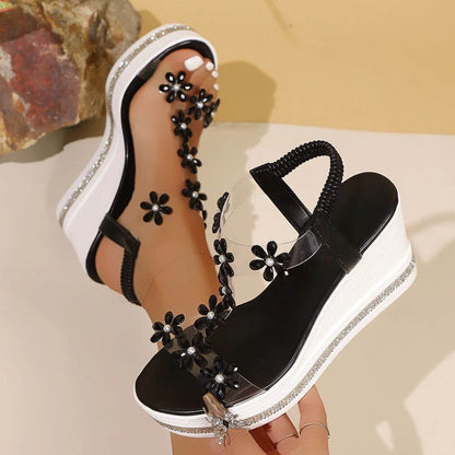 Buy Center Chunky Platform Sandals - Floral Wedge Style for Women - Buy Center UK