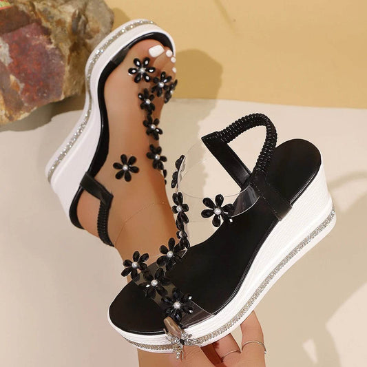 Buy Center Chunky Platform Sandals - Floral Wedge Style for Women - Buy Center UK