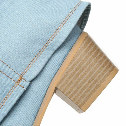 Buy Center Denim Block Heels Boots for Women - Chic & Comfortable - Buy Center UK
