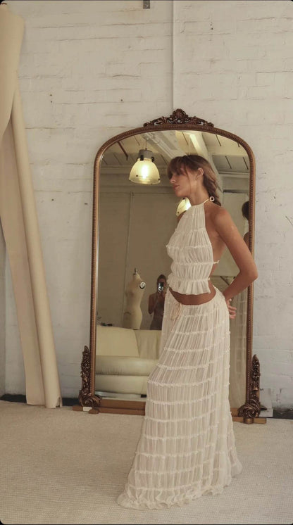 Buy Center Fashion Halter Neck Maxi Skirt Suit - Summer 2024 Style - Buy Center UK