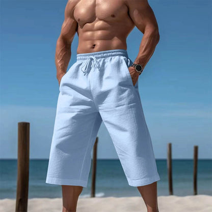 Buy Center Men's Casual Cotton Shorts - 3/4 Length, Elastic Waist - Buy Center UK