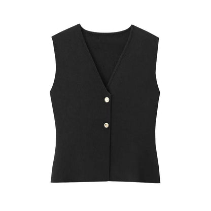 TRAF Women Knitted 2-Piece Set - V-Neck Top & Ankle Skirt - Buy Center UK
