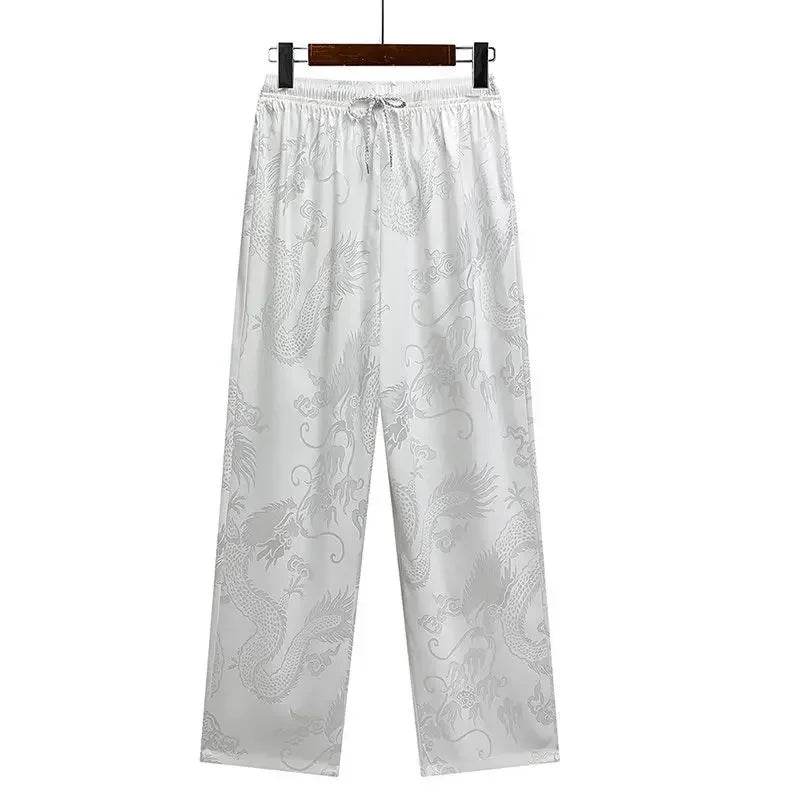 Buy Center Casual Ice Silk Tang Suit - Plus Size, Loose Fit for Men - Buy Center UK