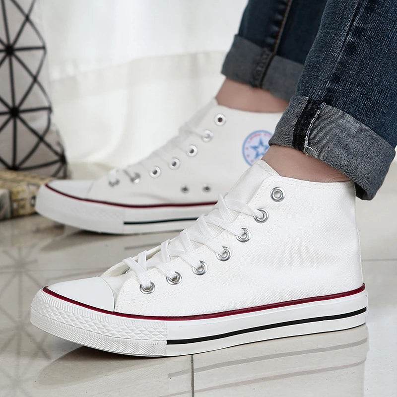 Canva Women's High-Top Sneakers - Versatile Korean Harajuku Style - Buy Center UK