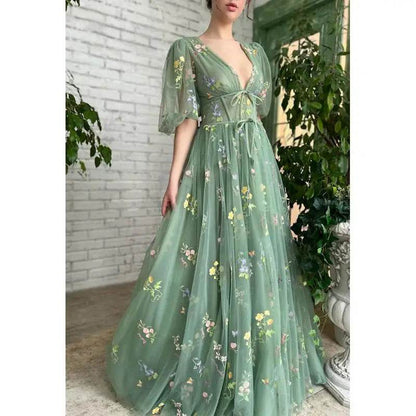 Buy Center Puffy Sleeve Bridesmaid Dress - Romantic Tulle Gown - Buy Center UK
