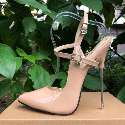 Buy Center 16cm Super High Heels Stilettos - Black Ankle Strap Pumps - Buy Center UK