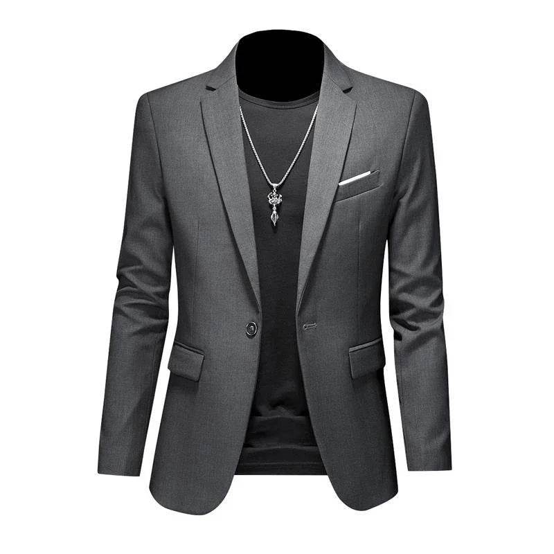 Buy Center Casual Business Blazer for Men - Solid Color Elegance - Buy Center UK