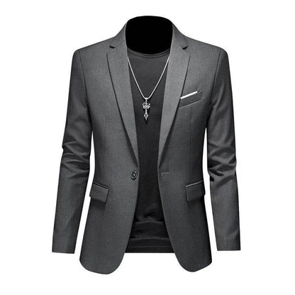 Buy Center Casual Business Blazer for Men - Solid Color Elegance - Buy Center UK
