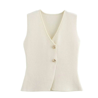 TRAF Women Knitted 2-Piece Set - V-Neck Top & Ankle Skirt - Buy Center UK