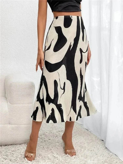 Buy Center Women's Pleated Midi Skirt - Autumn Fashion, High Waist - Buy Center UK