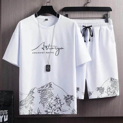 Buy Center Quick Dry Ice Silk Gradient Men's 2-Piece Set for Summer - Buy Center UK