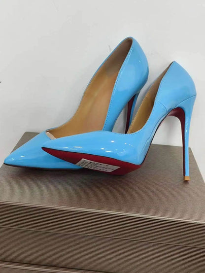 Buy Center Women's Patent Pointed Toe Slip-On Pumps - 12cm Heels - Buy Center UK