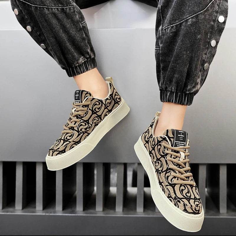 Designer Men’s Canvas Sneakers - Trendy Prints for Casual Style - Buy Center UK