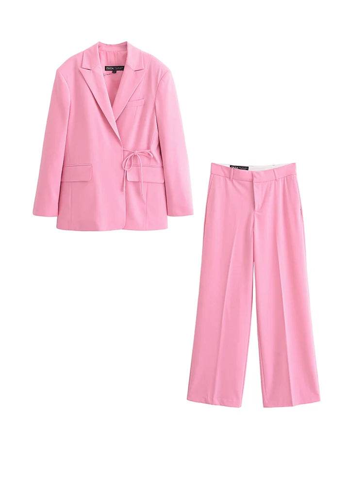 Elegant Women Summer Pant Suit Set - Blazer & Harem Pants - Buy Center UK