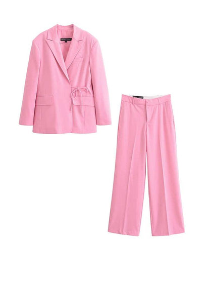 Elegant Women Summer Pant Suit Set - Blazer & Harem Pants - Buy Center UK
