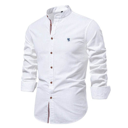 AIOPESON 100% Cotton Long Sleeve Shirt for Men - Casual Elegance - Buy Center UK