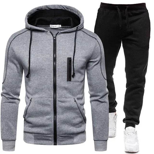 Buy Center 2024 Men’s Tracksuit - Warm Double Zipper Jacket & Pants - Buy Center UK