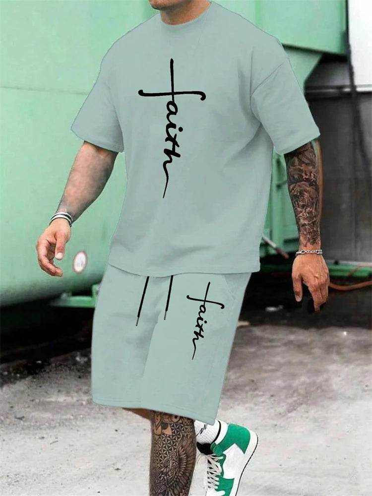 2024 New Men's Summer Fashion Set - Short Sleeve & Shorts - Buy Center UK