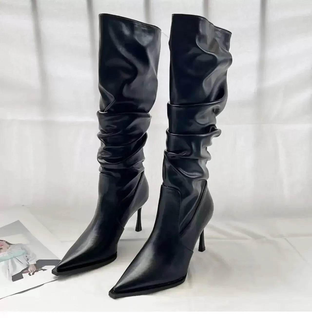 Buy Center Women's Sexy Winter Knee High Boots - Stiletto & Pointed Toe - Buy Center UK