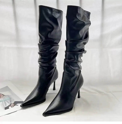 Buy Center Women's Sexy Winter Knee High Boots - Stiletto & Pointed Toe - Buy Center UK