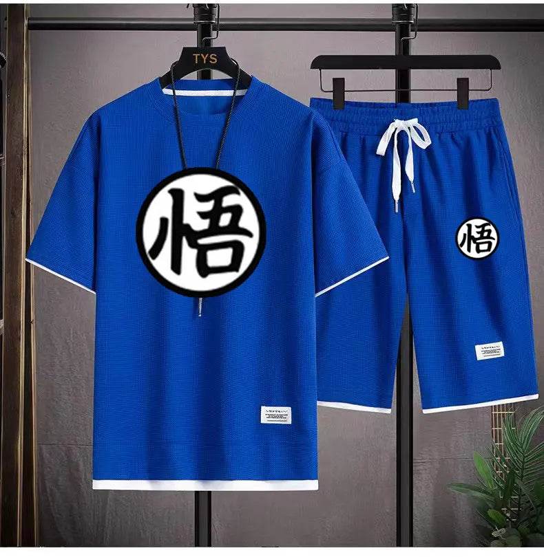 2024 Summer Men's Anime Tracksuit - Goku T-Shirt & Shorts Set - Buy Center UK