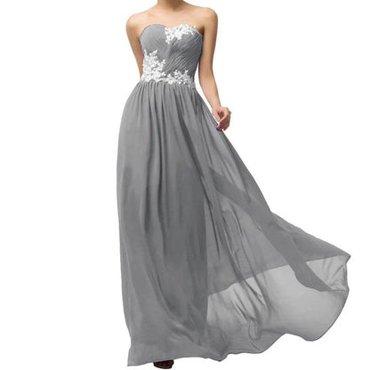 Elegant A-Line Chiffon Bridesmaid Dress - Beading & Appliques - Buy Center UK