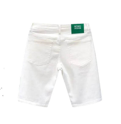 Buy Center 2023 Summer Casual Denim Shorts - Slim Fit White Knee Length - Buy Center UK