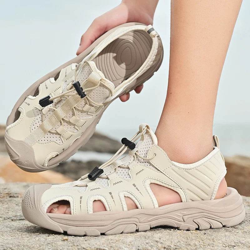 Buy Center Men's Genuine Leather Sandals - Casual Beach Shoes - Buy Center UK