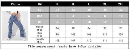 Trendy High-Waist Cargo Pants - Women's Retro Denim Streetwear - Buy Center UK
