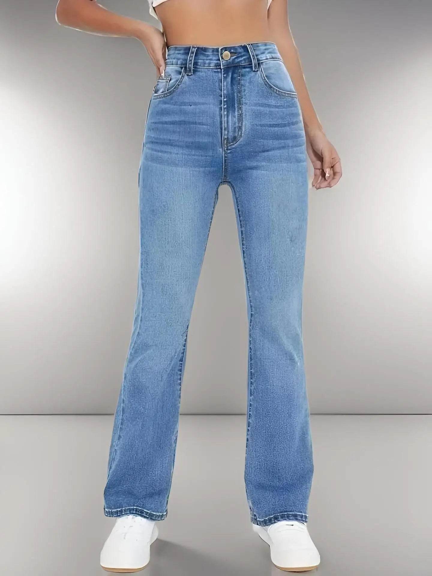 Women's High Waist Slimming Jeans - European Style Boot Cut Trousers - Buy Center UK