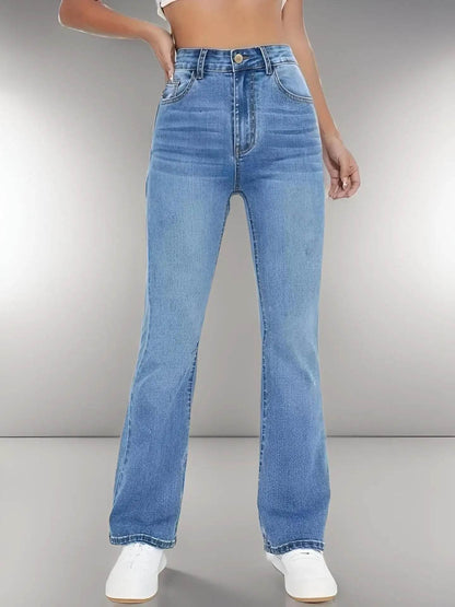Women's High Waist Slimming Jeans - European Style Boot Cut Trousers - Buy Center UK