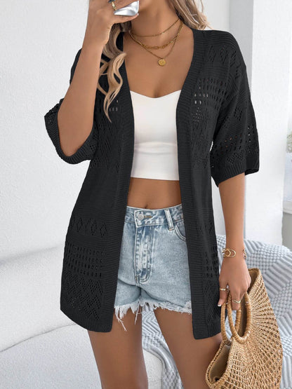 Buy Center Casual Hollow Knitted Cardigan - Lightweight & Breathable - Buy Center UK