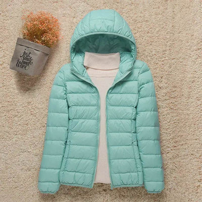 Buy Center Women's Down Jacket - Lightweight Hooded Parka for Winter - Buy Center UK
