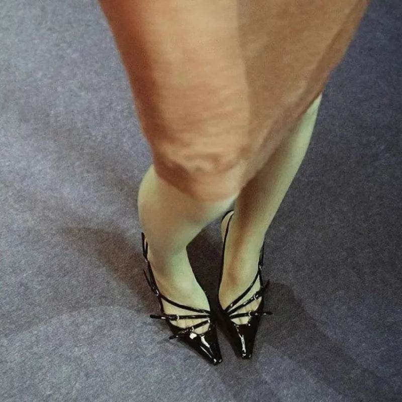 Buy Center Women's Sexy High Heels - Hollow Black Buckle Sandals - Buy Center UK