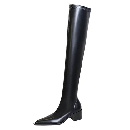 BIGTREE Over Knee High Boots - Sexy Pointed Toe, Thick Heel - Buy Center UK