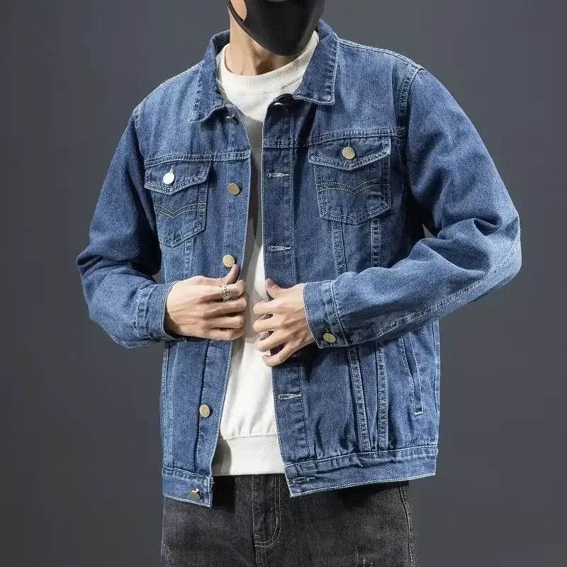 Buy Center Men's Denim Jacket - Korean Slim Fit for Autumn Style - Buy Center UK