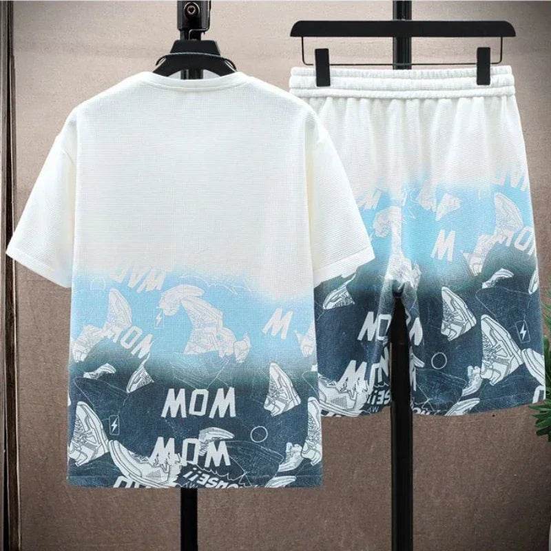 Buy Center Men's Gradient T-Shirt Set - Casual Summer Outfit - Buy Center UK