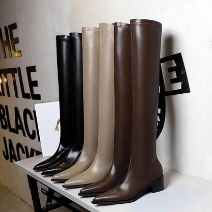 BIGTREE Over Knee High Boots - Sexy Pointed Toe, Thick Heel - Buy Center UK