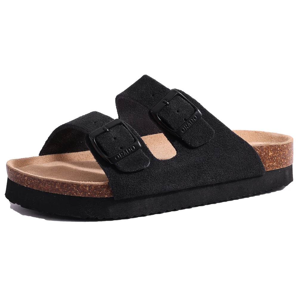 Comwarm Women's Suede Mules Slippers - Arch Support Outdoor Shoes - Buy Center UK
