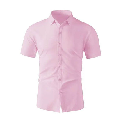 Buy Center Men's No Iron Short Sleeve Business Casual Shirt - Summer Style - Buy Center UK