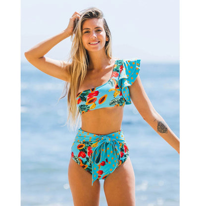 Buy Center 2025 Print High Waist Bikini - Push Up, Backless Design - Buy Center UK