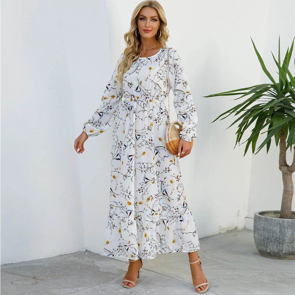 2023 Bohemian Women Maxi Dress - Long Sleeve Chiffon Floral Style - Buy Center UK