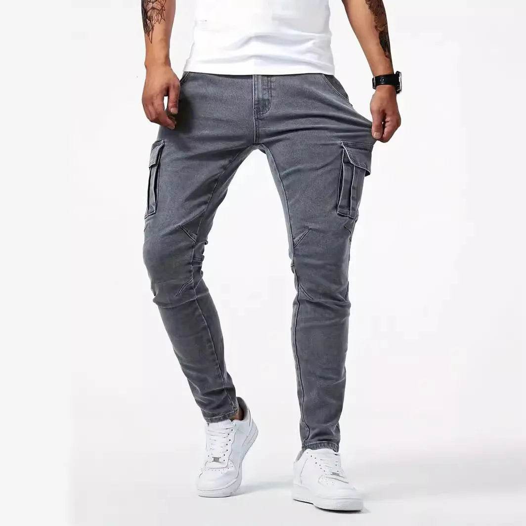 Buy Center Casual Denim Work Pants for Men - Multi Bag, Comfortable Fit - Buy Center UK