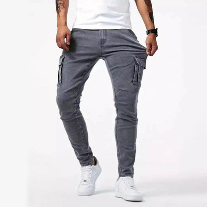 Buy Center Casual Denim Work Pants for Men - Multi Bag, Comfortable Fit - Buy Center UK