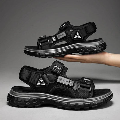 Buy Center Men's Casual Leather Sandals - Comfortable Summer Shoes - Buy Center UK